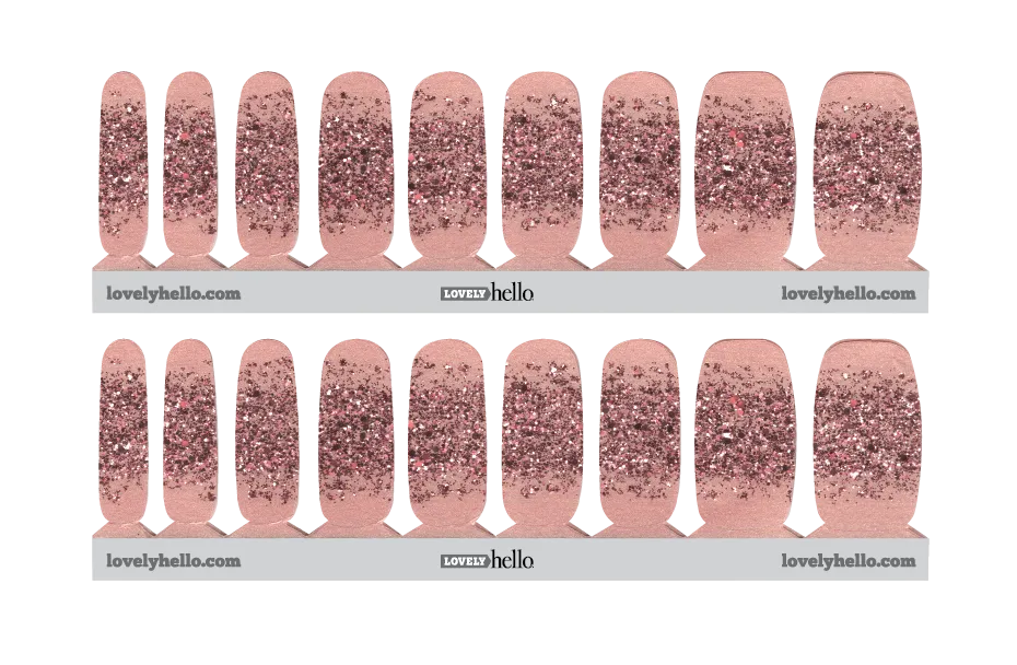 Pink and Pink Glam Nail Wraps