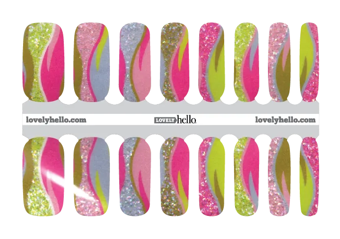Pink Swirl and Glam Nail Wraps