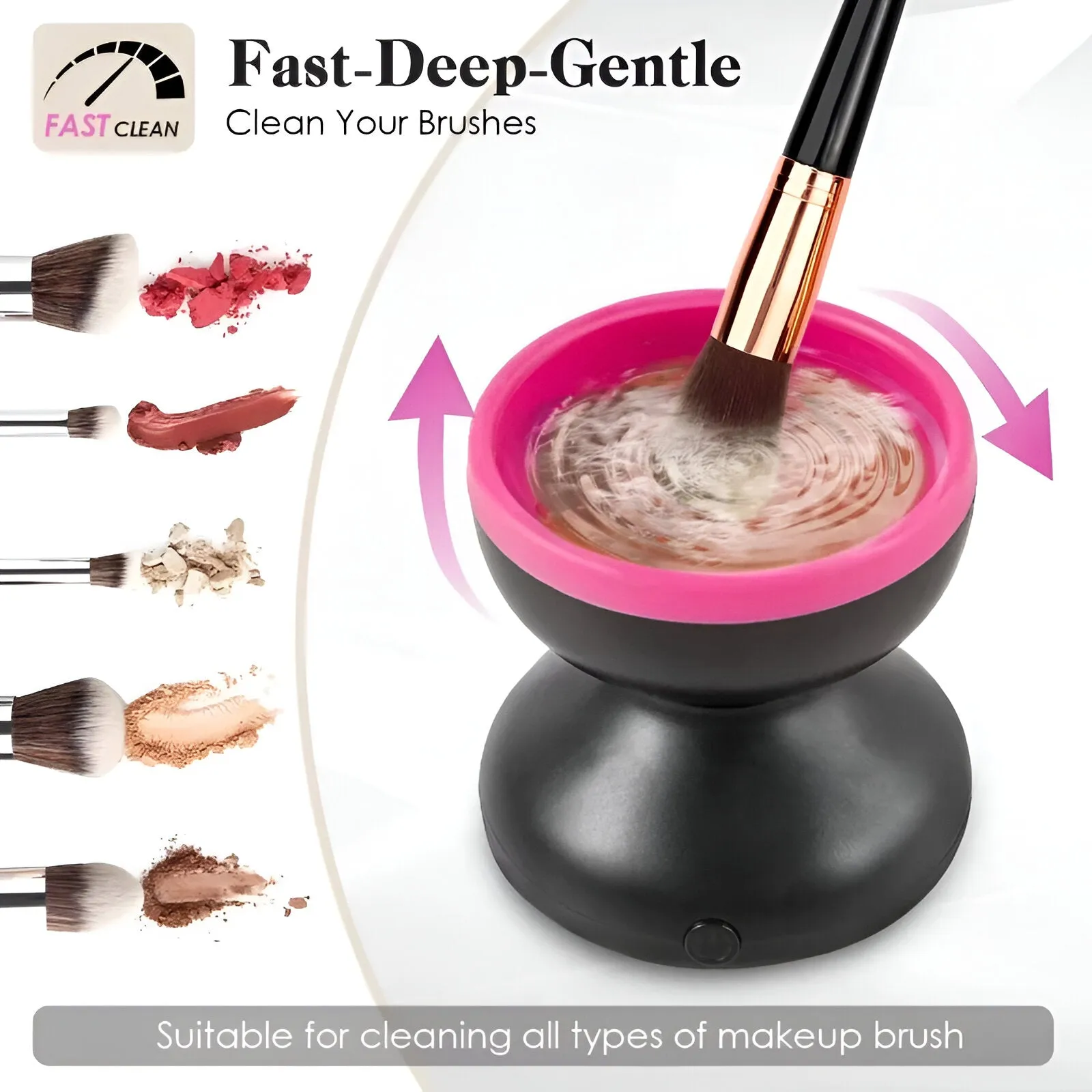 Portable Makeup Brush Cleaner Device