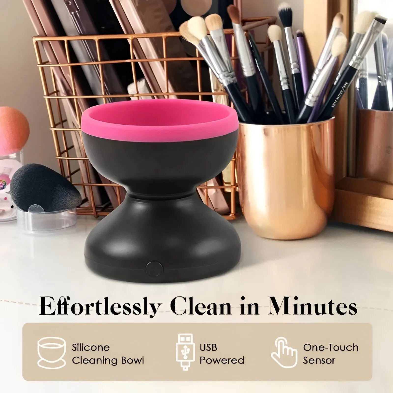 Portable Makeup Brush Cleaner Device