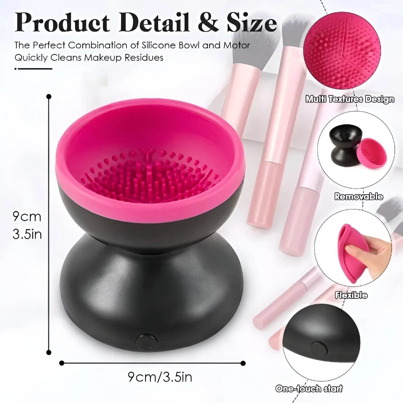 Portable Makeup Brush Cleaner Device