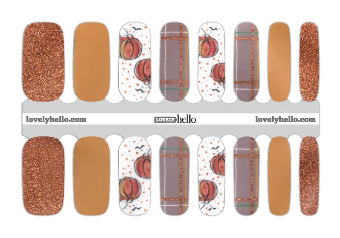 Pumpkin Glam Nail Wraps