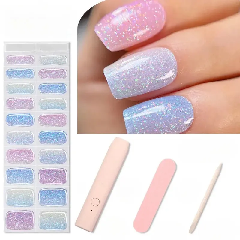 RADIANT REFLECTIONS - Nail Stickers Kit with UV Lamp | Manicure