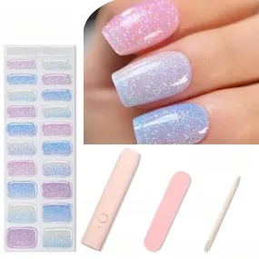 RADIANT REFLECTIONS - Nail Stickers Kit with UV Lamp | Manicure