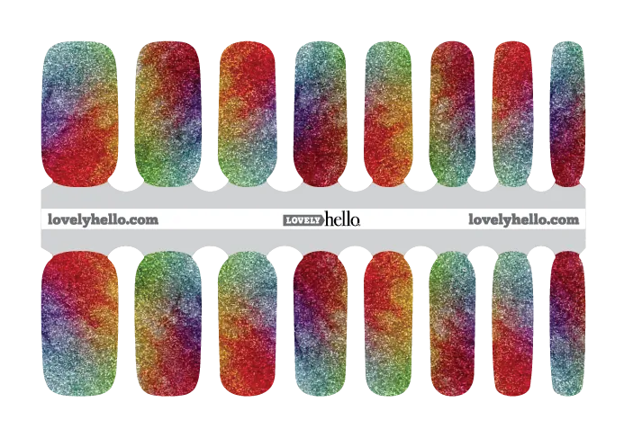 Rainbow Glam Tip Nail Wraps