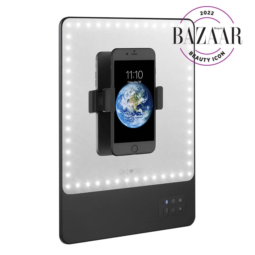 Riki Skinny Mirror Pink 5x | Riki LED Vanity Mirror Portable | Pink Riki Glamcor