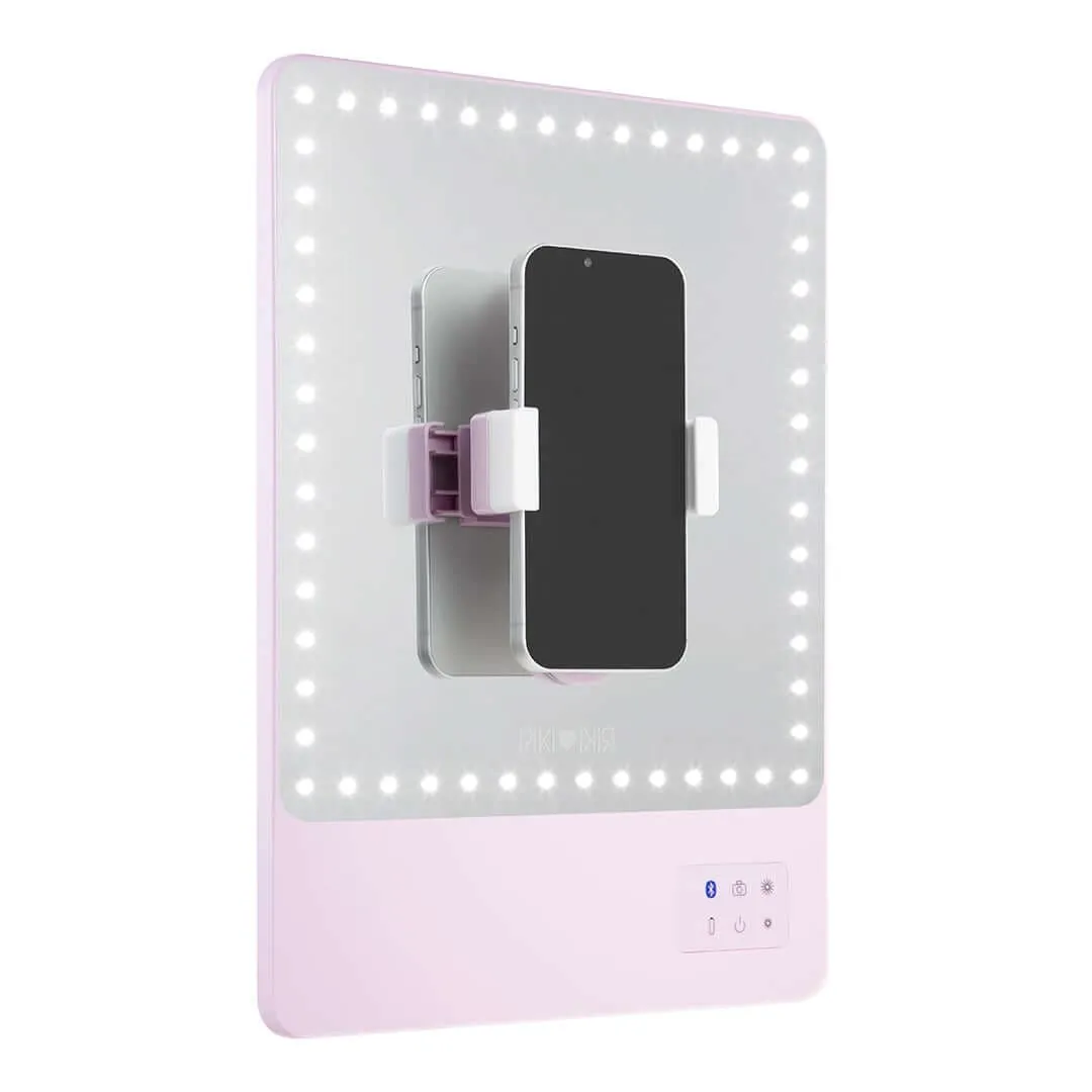 Riki Skinny Mirror Pink 5x | Riki LED Vanity Mirror Portable | Pink Riki Glamcor