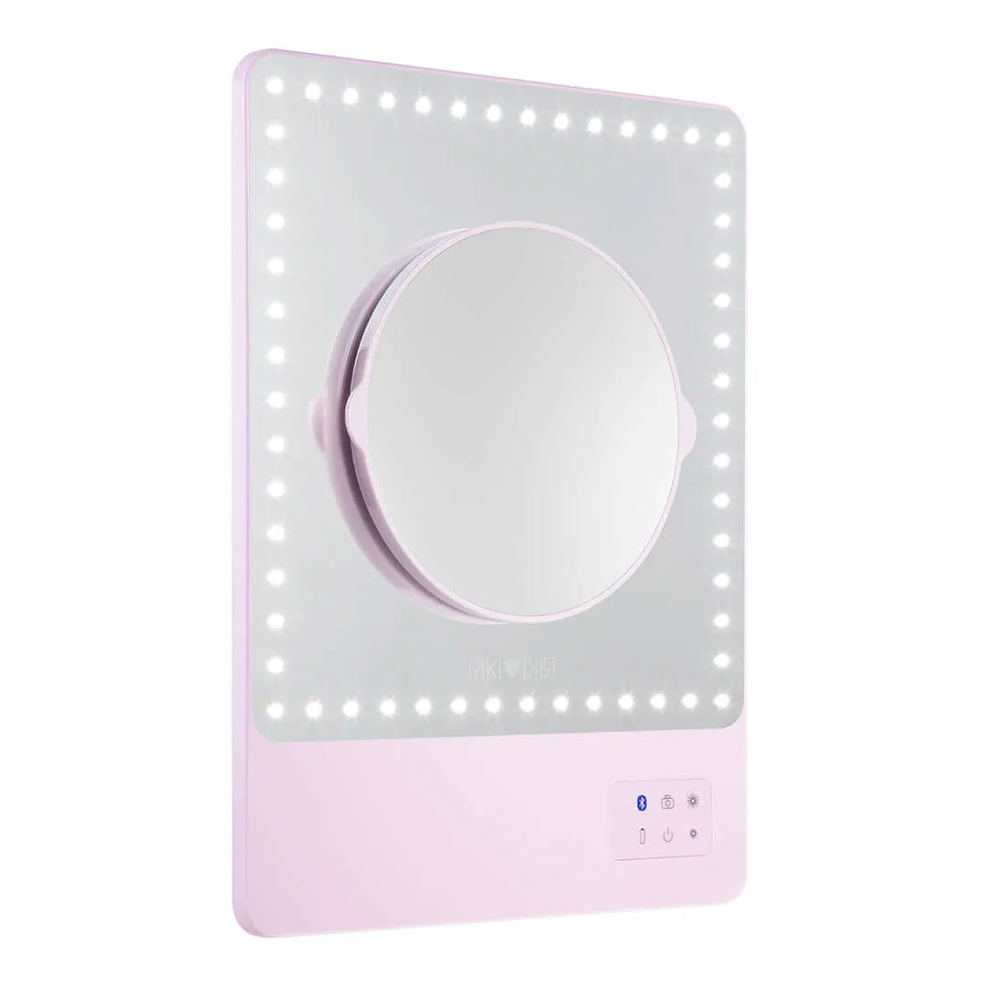 Riki Skinny Mirror Pink 5x | Riki LED Vanity Mirror Portable | Pink Riki Glamcor