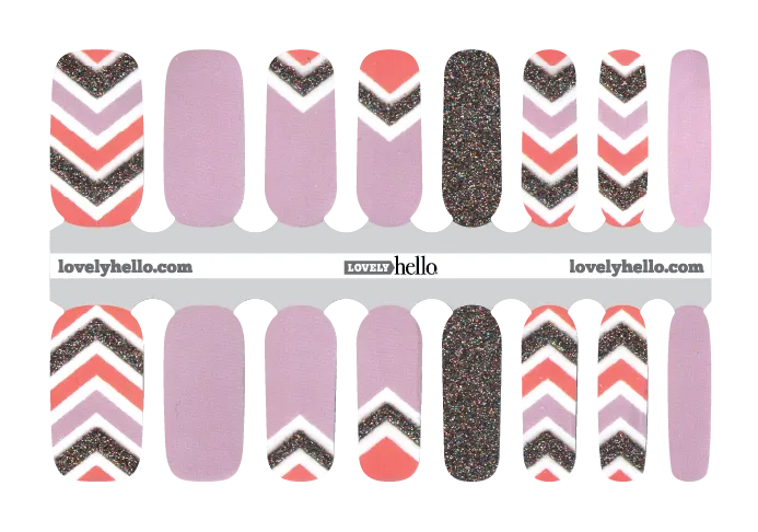 Sherbet Chevron Glam Nail Wraps
