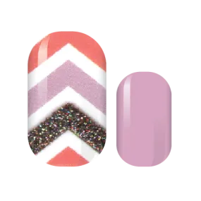 Sherbet Chevron Glam Nail Wraps
