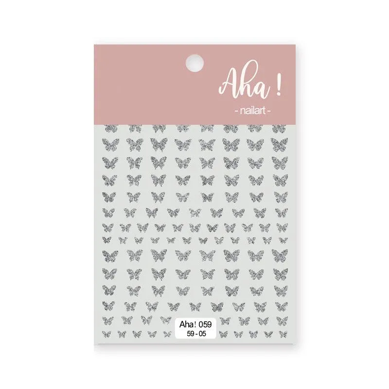 Shiny Love Heart Nail Art Stickers 3D Adhesive Decals for Valentine's Day Aha