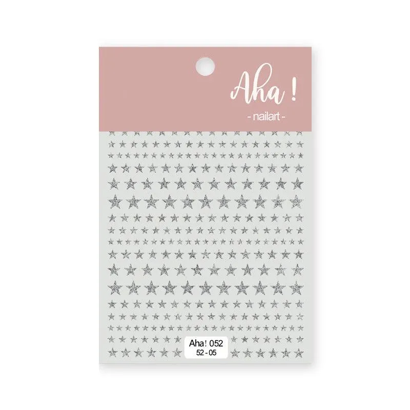 Shiny Love Heart Nail Art Stickers 3D Adhesive Decals for Valentine's Day Aha