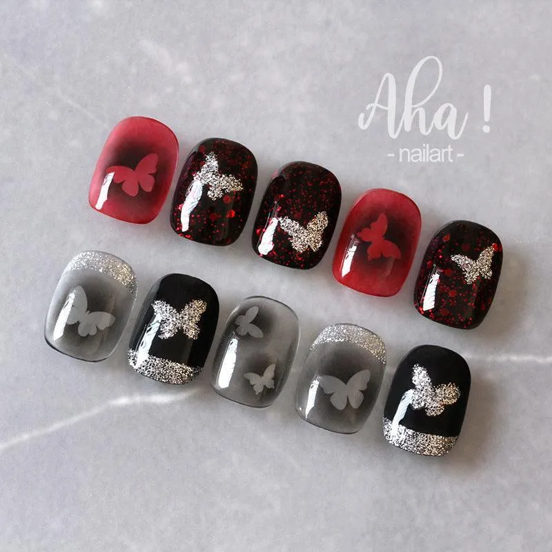 Shiny Love Heart Nail Art Stickers 3D Adhesive Decals for Valentine's Day Aha